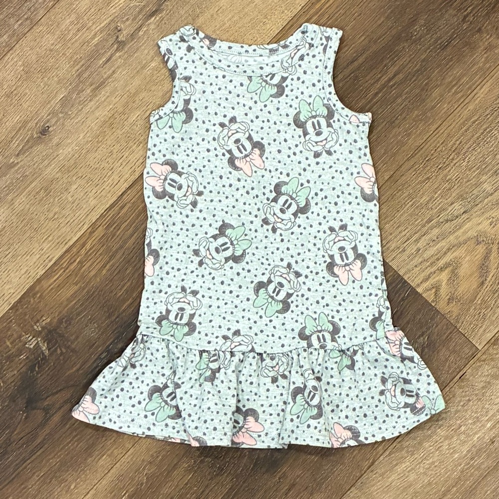Disney Junior Minnie Mouse Sleeveless Summer Dress Ruffle Bow Vacation 12m